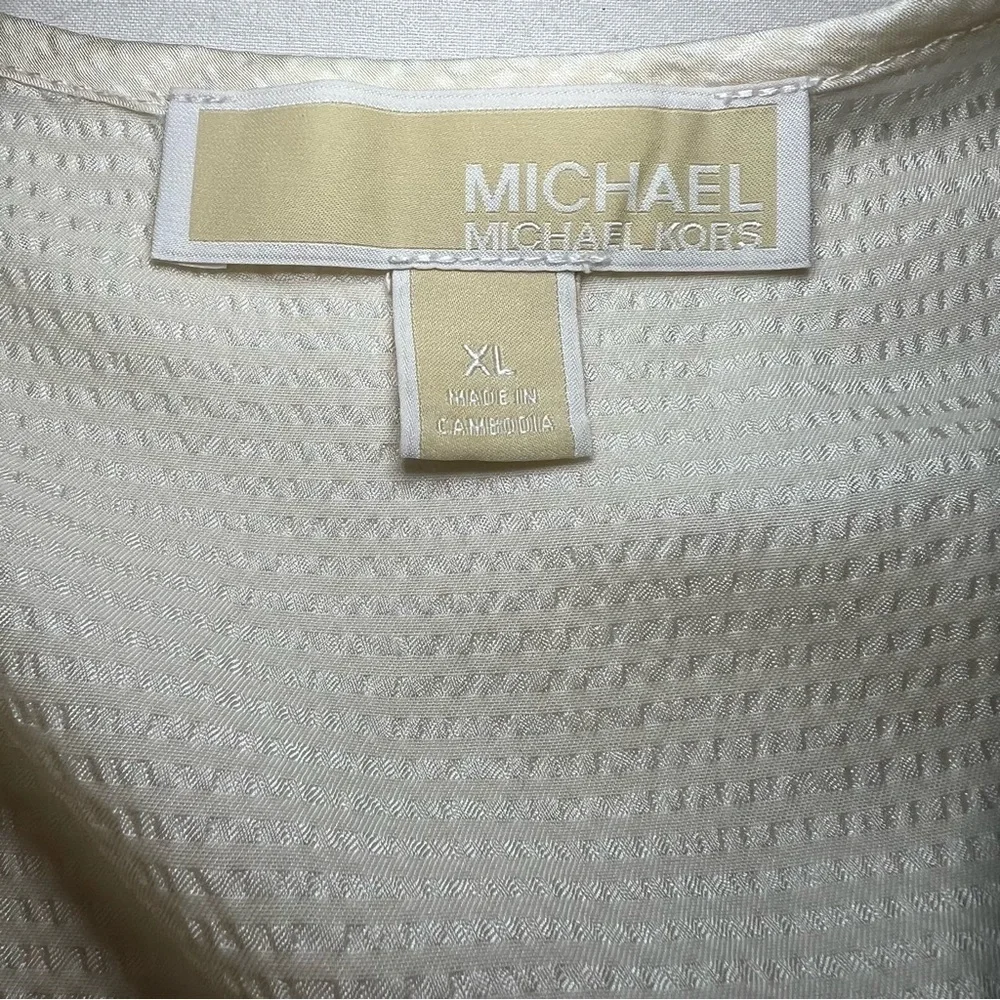 Michael Kors Women’s Smocked Kimono Sleeve Top Long Sleeve Size XL